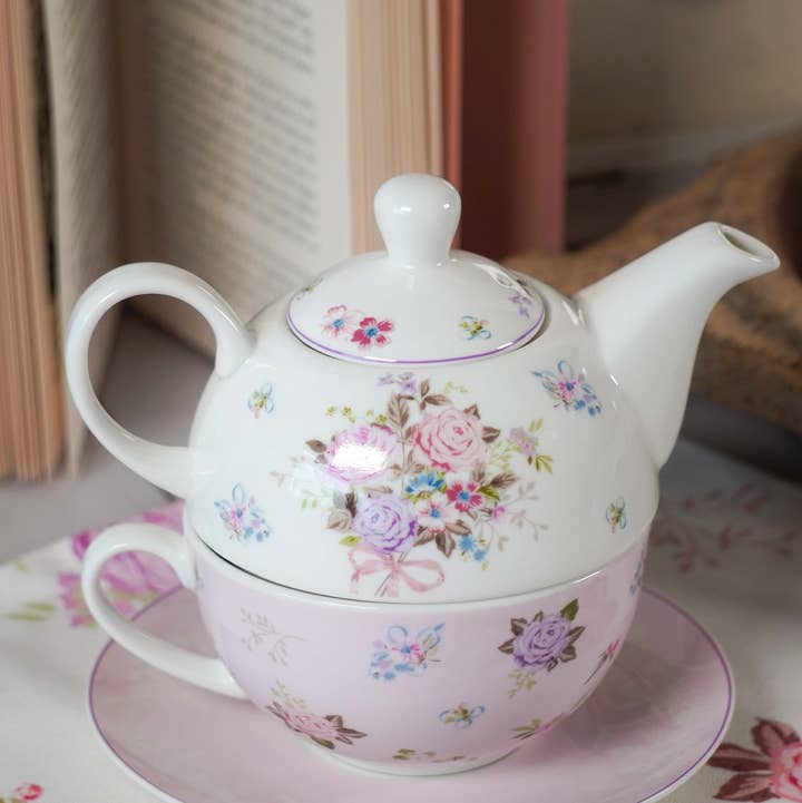 Isabelle Rose - Wholesale Tea Set - Porcelain tea set for one Flora 400 ml Isabelle Rose0