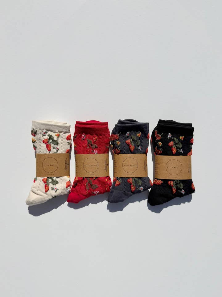 STRAWBERRIES SOCKS for wholesale by Billy Bamboo