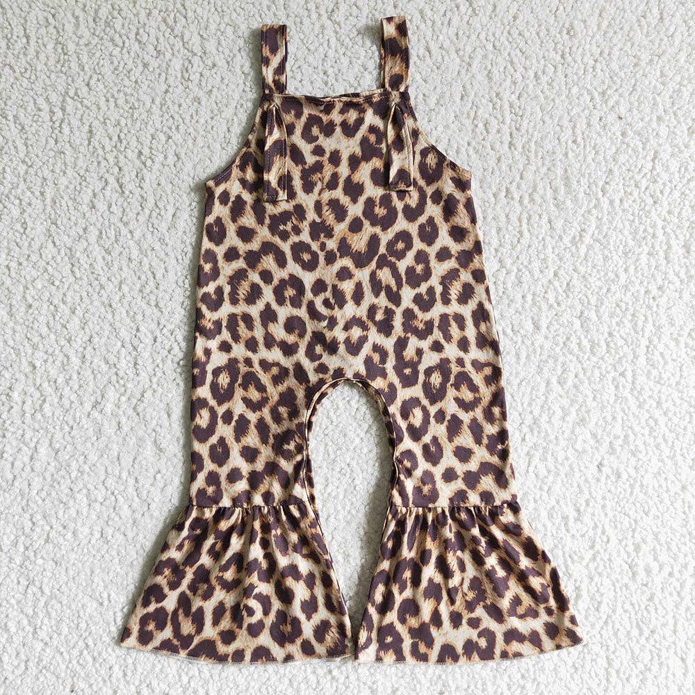 Aier Wholesale - Wholesale Jumpsuit - Baby - baby girls leopard strap overalls jumpsuits1