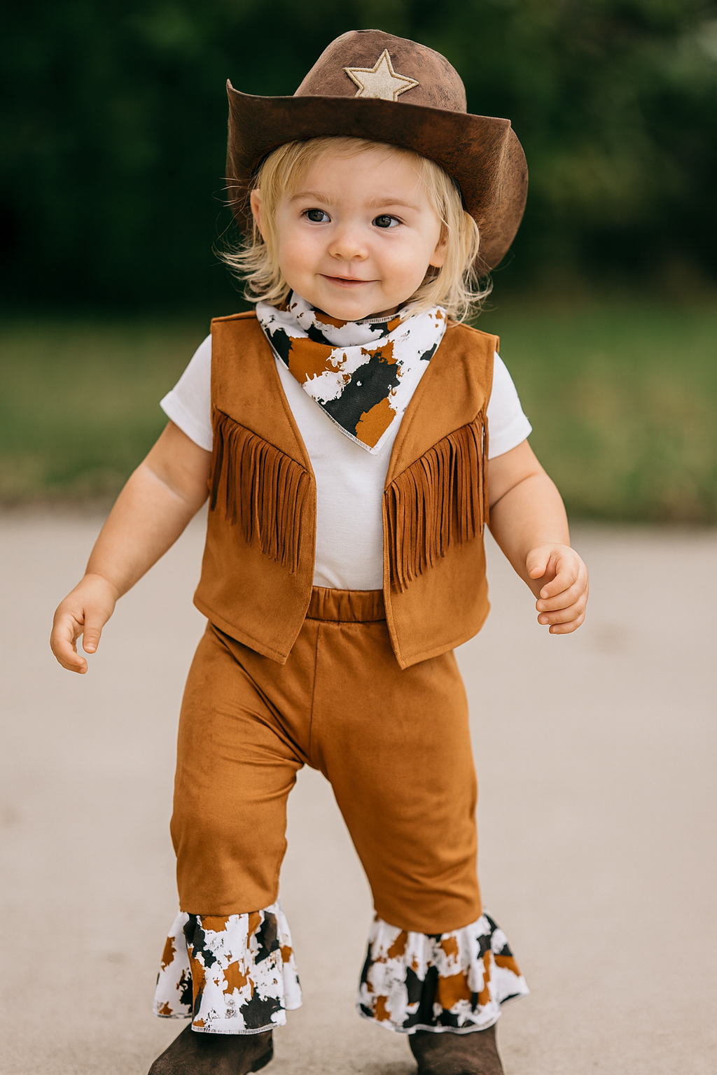 Fennco Styles - Venta al por mayor Disfraz - Niños - Conjunto de Disfraz de Vaquera Marrón de 4 Piezas7