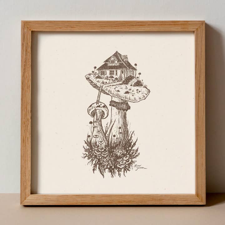 Mushroom House II Art Print for wholesale by Kaari & Co.