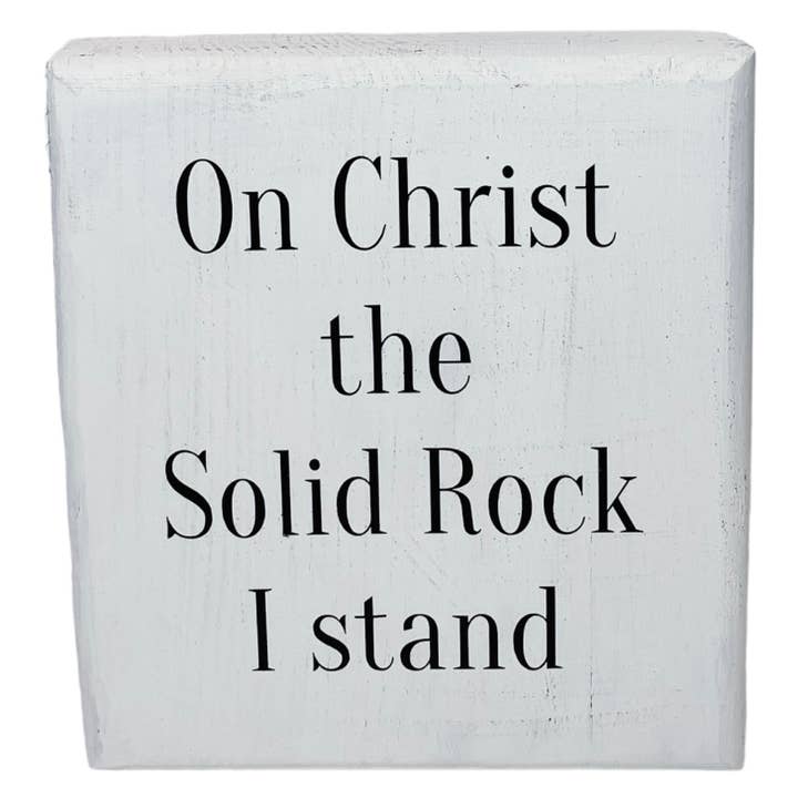 On Christ the Solid Rock Modern Wood Sign for wholesale by Joshua Jar
