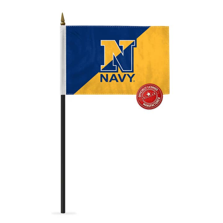 AGAS United States Navy N Logo Stick Flag 4x6 inch 11" Pole for wholesale by AGAS MFG INC