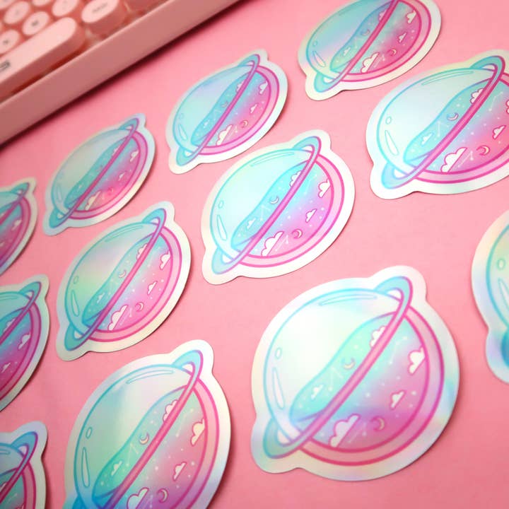 RebelJones - Wholesale Sticker - Kawaii Planet, Holographic Sticker