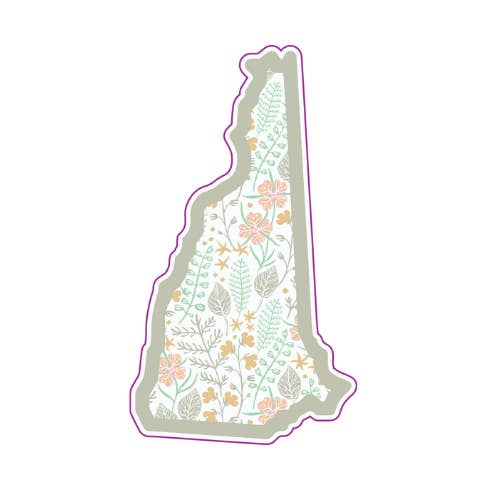 New Hampshire Floral Sticker for wholesale by Nahamsha Gifts