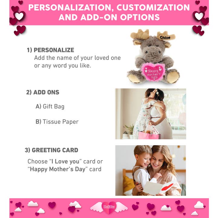 Cota Global - Wholesale Stuffed/Plush Toy - Kids & Baby - Plush Mother's Day Moose with Grey Hooded Sweater1