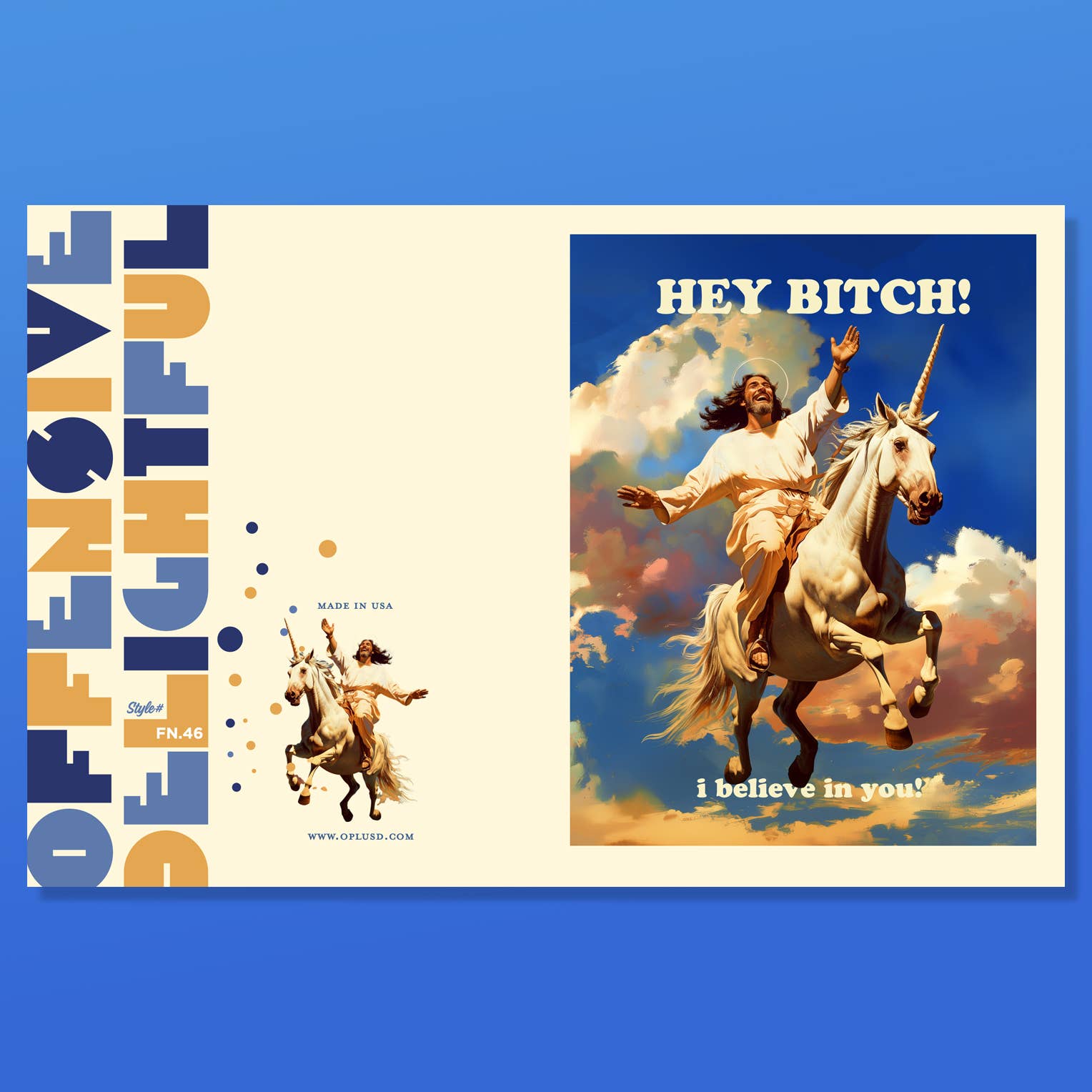 offensivedelightful - Wholesale Everyday Greeting Card - JESUS UNICORN funny greeting card2