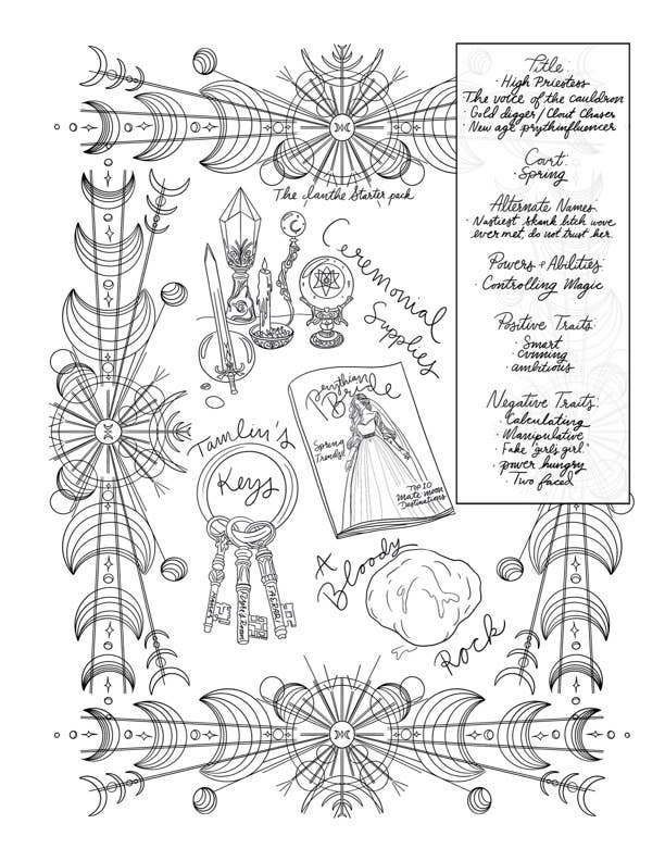 Liz Deleo - Full Time Side Hustle - Wholesale Coloring & Activity Book - Adult - The A Court of Thorns and Roses Adult Coloring Book7