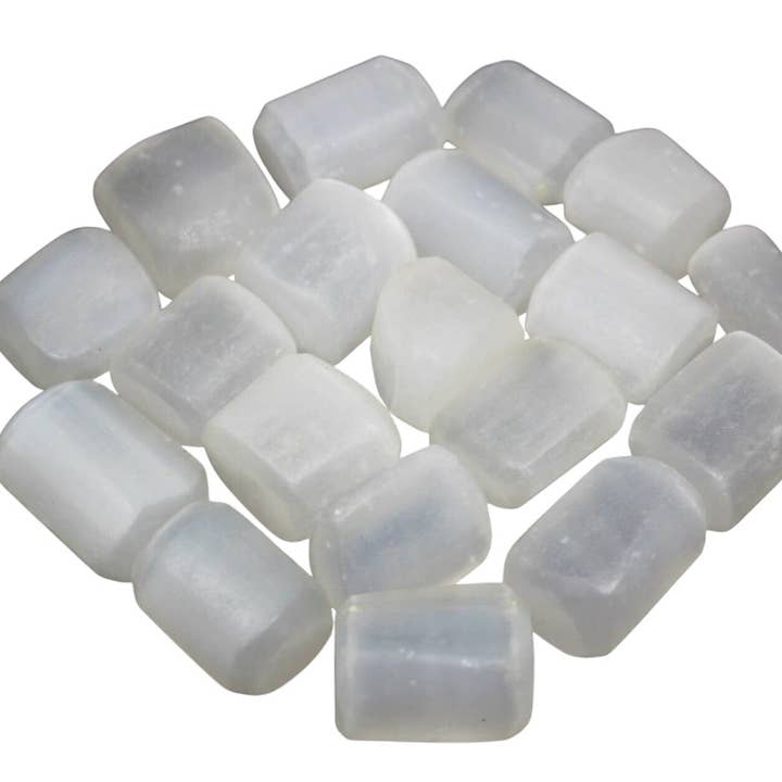 Selenite Tumbled White and Orange 1/2Kilo-1lbs for wholesale by Quasar Gems USA