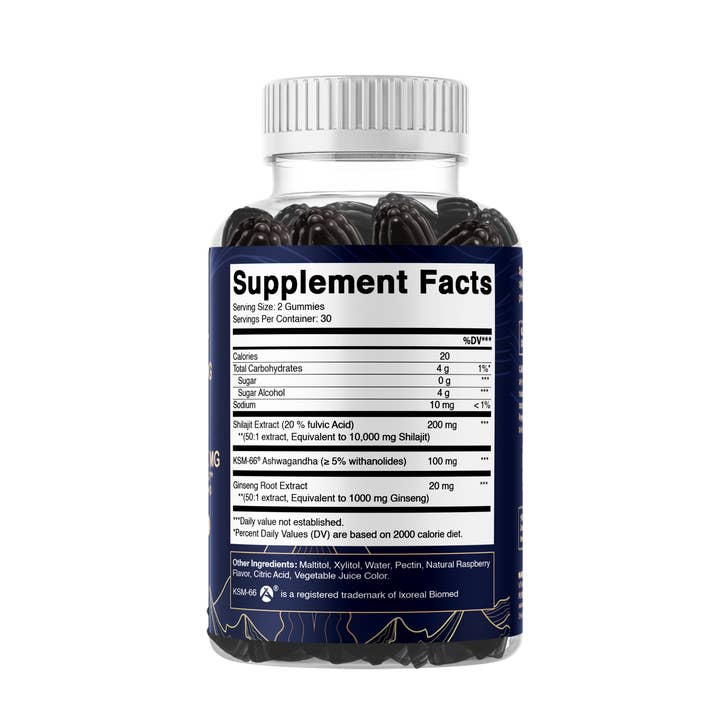 Vitamatic – wholesale Oral supplement/vitamin – Vitamatic Shilajit with KSM-66® Ashwagandha & Ginseng-60 Ct8