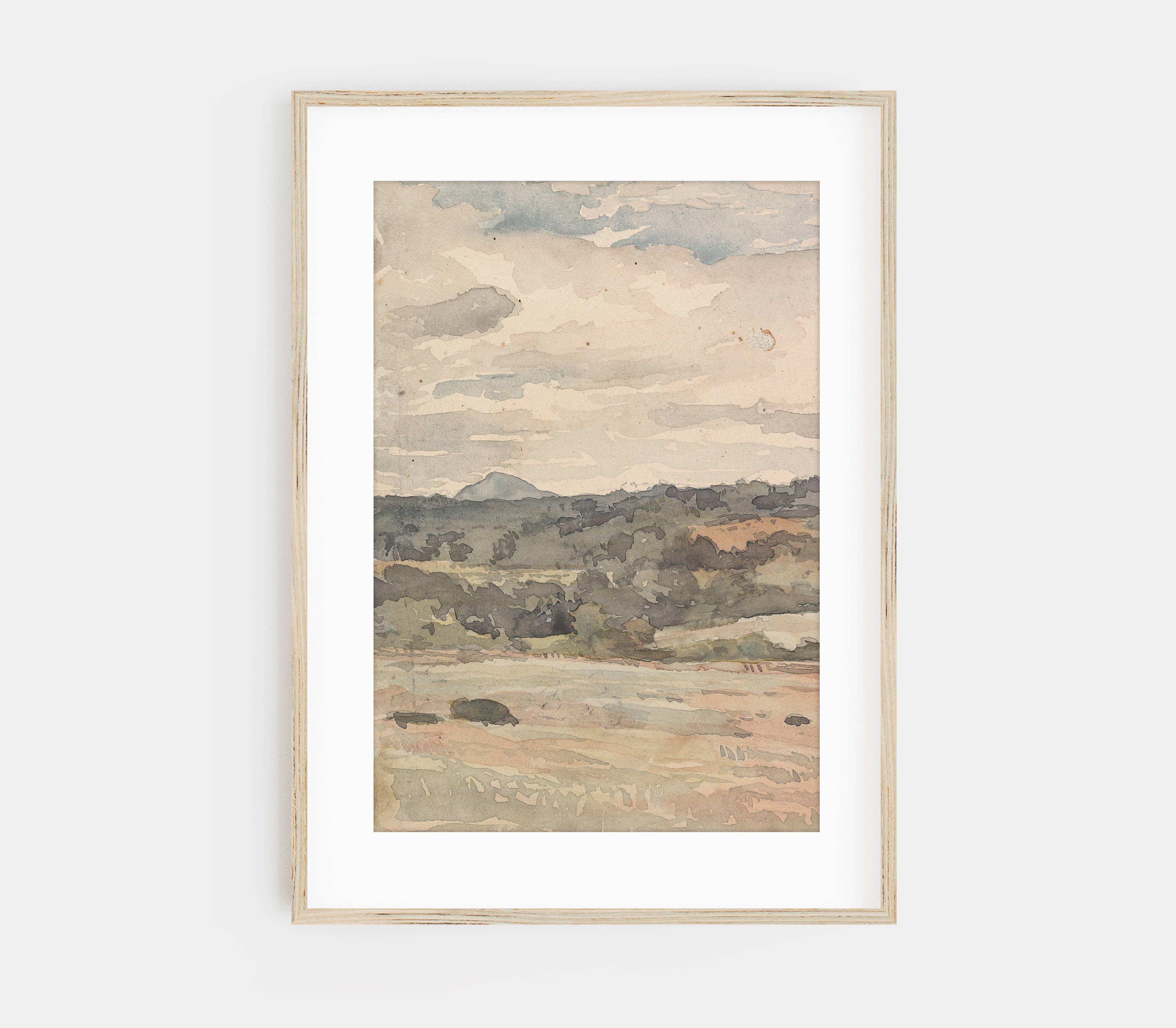 Hyggely - Wholesale Art Print - Neutral Vintage Landscape | Muted Watercolor Art Print L1124