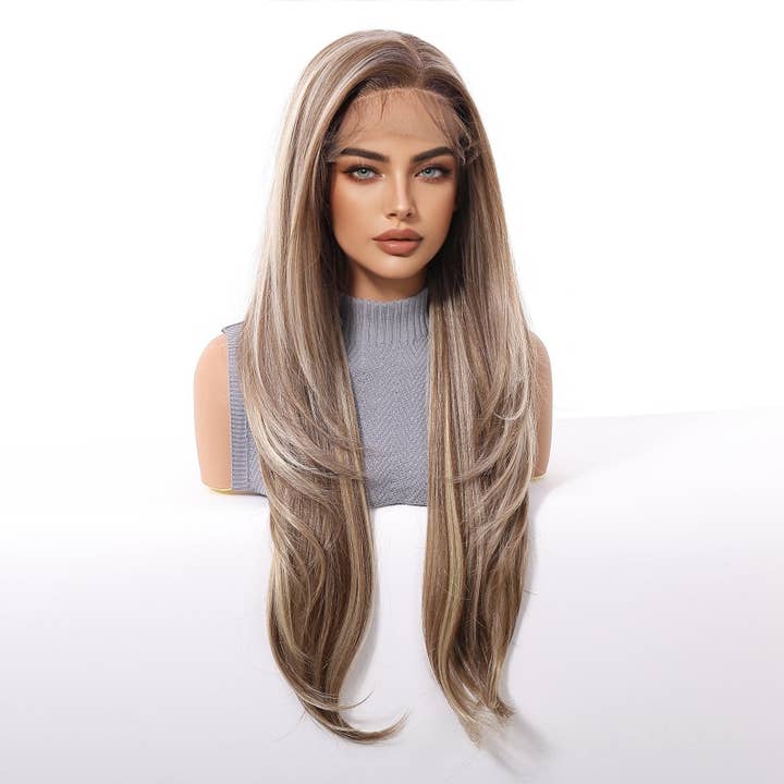 Perruque Frontale en Dentelle 13X6 Blonde Longue à Couches Complètes pour la vente par kycozy