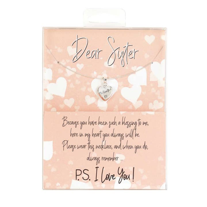 Halskæde PS Jeg elsker søster 18" kæde for engroshandel hos Dicksons