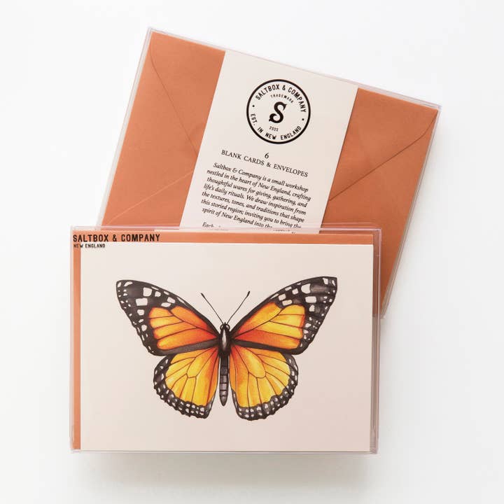 Monarchvlinder - Doos met 6 Notitiekaarten voor wholesale door Saltbox & Company