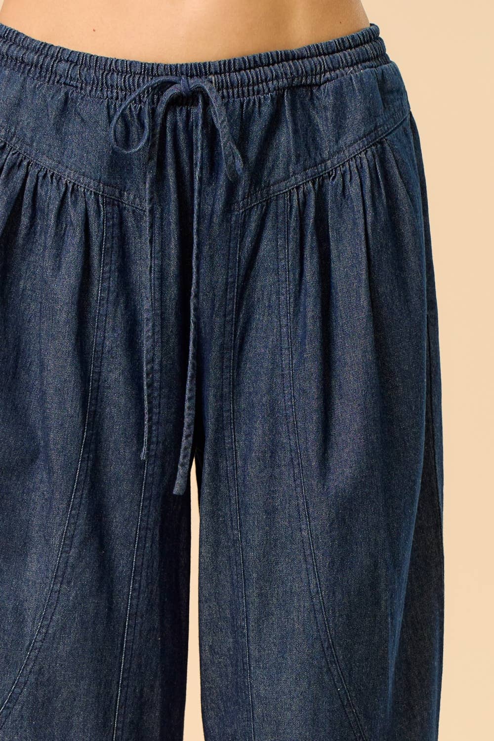 Lalavon - Wholesale Jeans - Women's - ILP5919 Ruffle Detailed Wide Denim Pants6