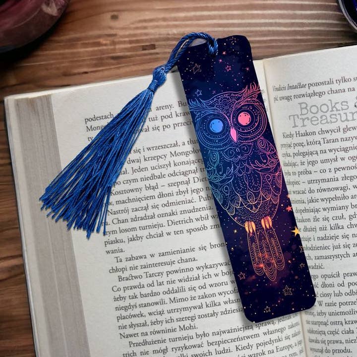 Marcador de livro Rainbow Celestial Owl Metal para Amantes de Livros por atacado de Books & Treasures