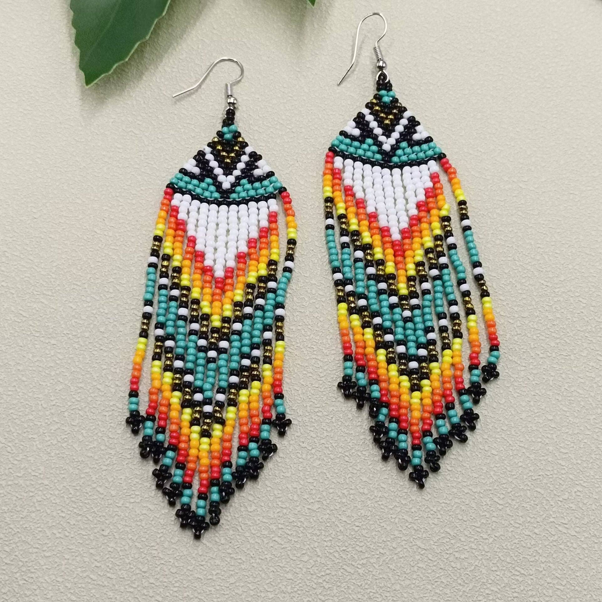 Mio Queena - Wholesale Tassel Earrings - Vintage Bohemian Style Seed Beads Fringe Earrings - BJ/SB7