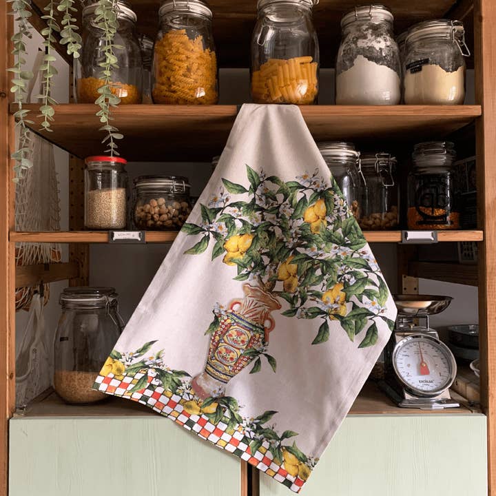 Olivia Home – wholesale Kökshandduk – Uppsättning av 2 kökshanddukar 50x70cm-Sicilian Vibes Collection - Citron2