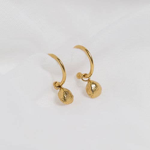 Tiny Cockleshell Charm Hoops for wholesale by Smoke and Ash