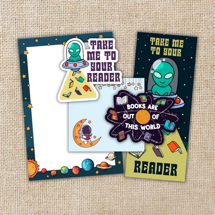 Young Readers Space Themed Boxed Stationery Gift Set for wholesale by Kingdom of Threads