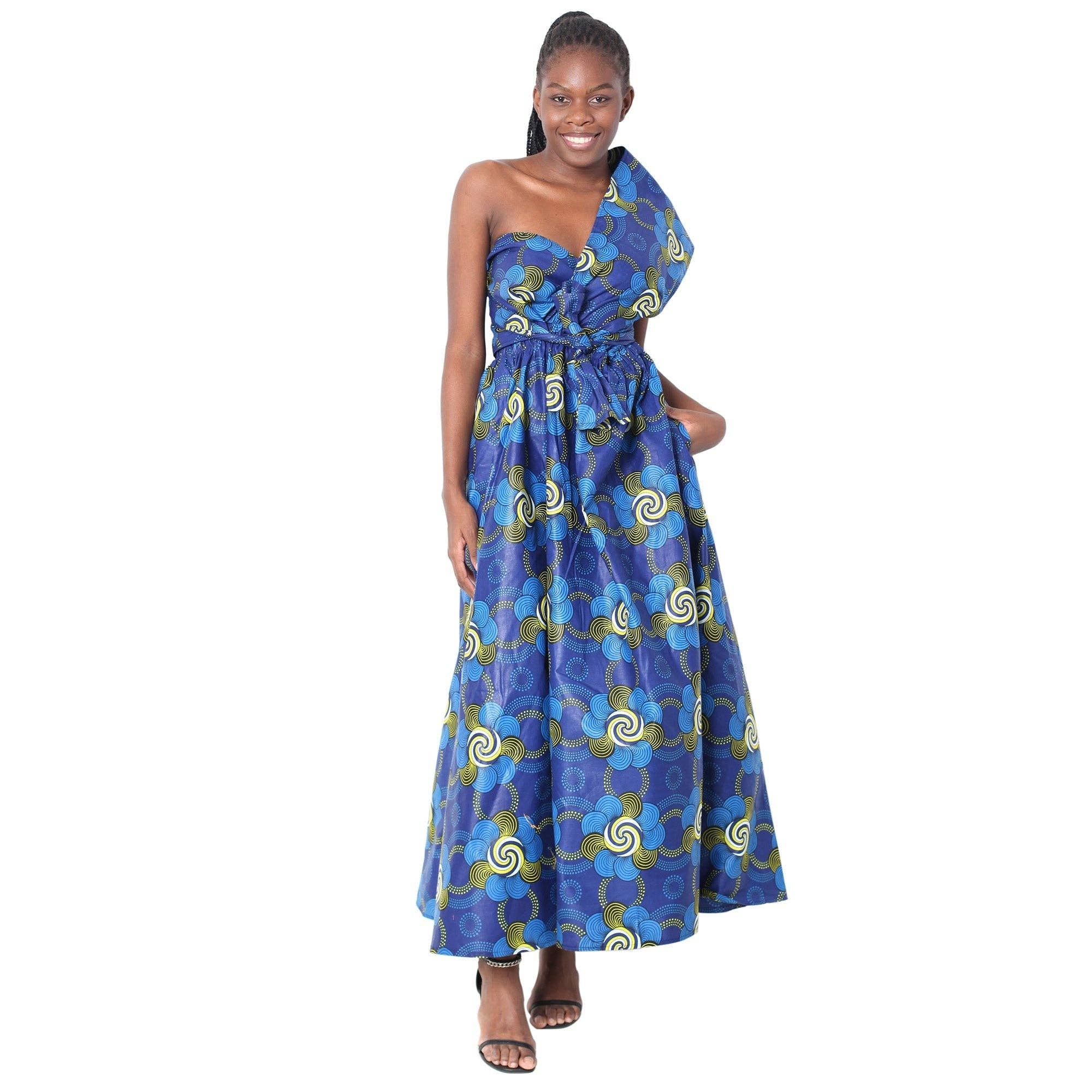 African Stars - Wholesale Dress - Women's - Women's Multi Way Style Maxi Dress -- FI-68L30