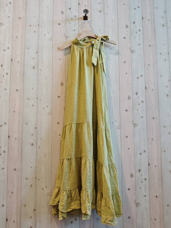Linen & More - Wholesale Dress - Women's - REF 72319 LONG DRESS BOW 100% LINEN1