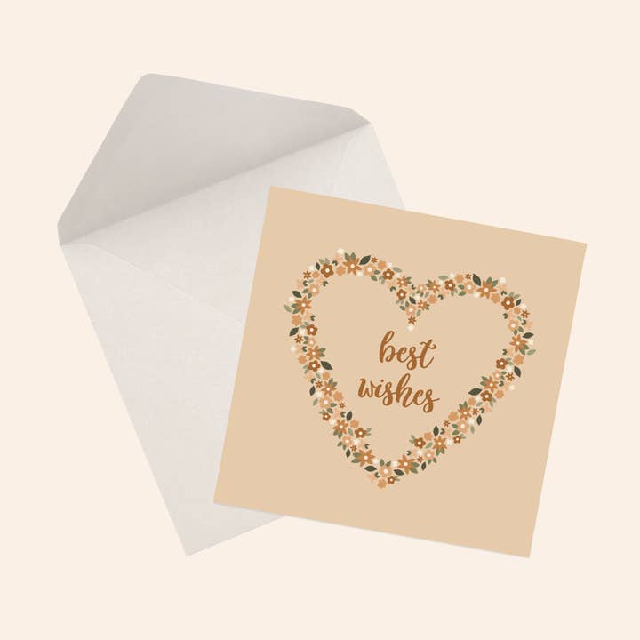 Best Wishes Greeting Card for wholesale by Flora and Mae Creative