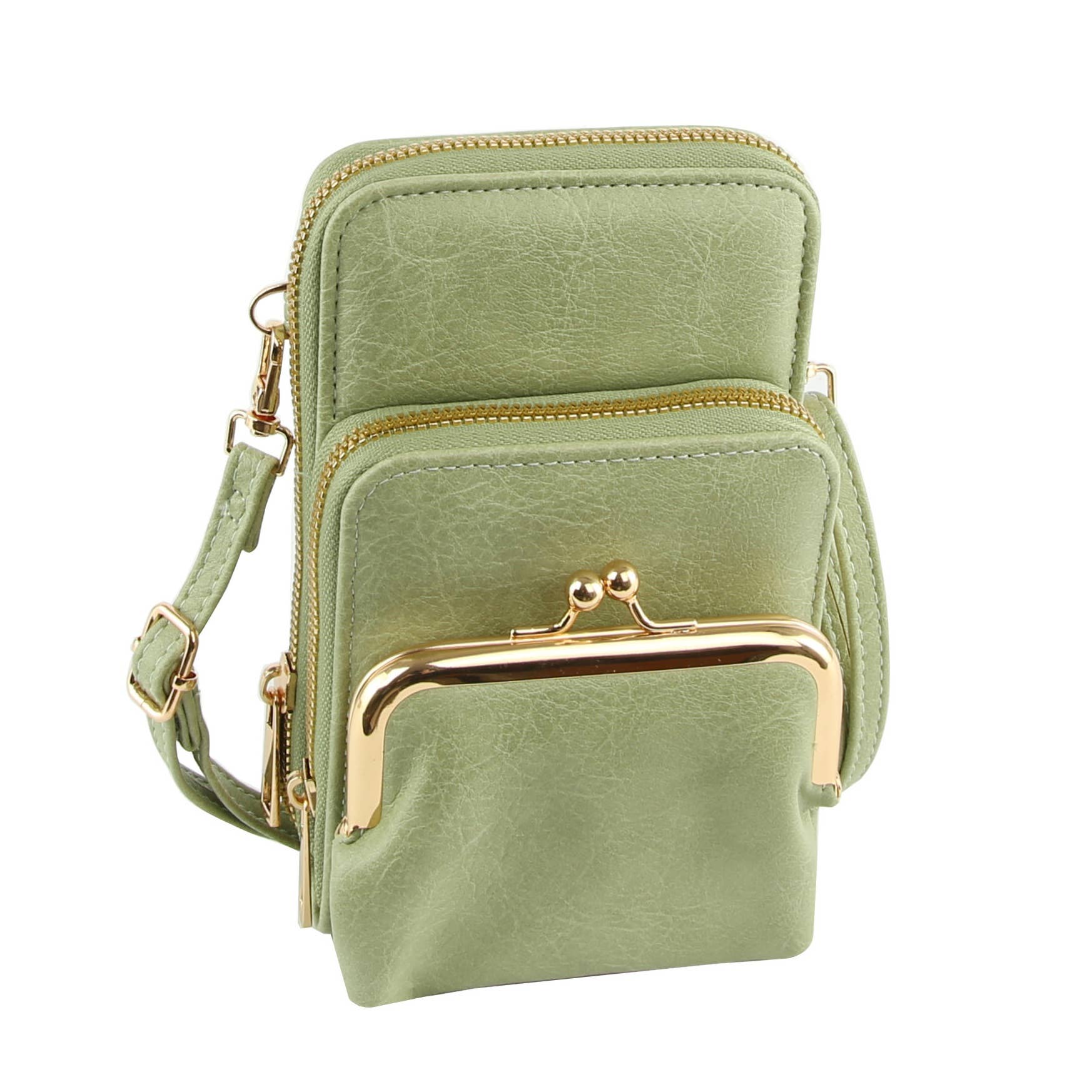 Handbag Factory Corp - Wholesale Crossbody Bag - Women's - Small Crossbody for Women Double Zip Adjustable Strap Over t4