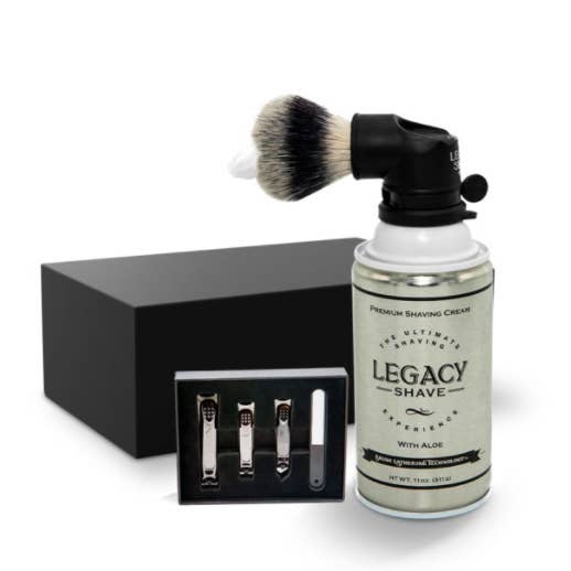 2 piece Gift Set Legacy Shave Brush and Nail clipping set for wholesale by Legacy Shave