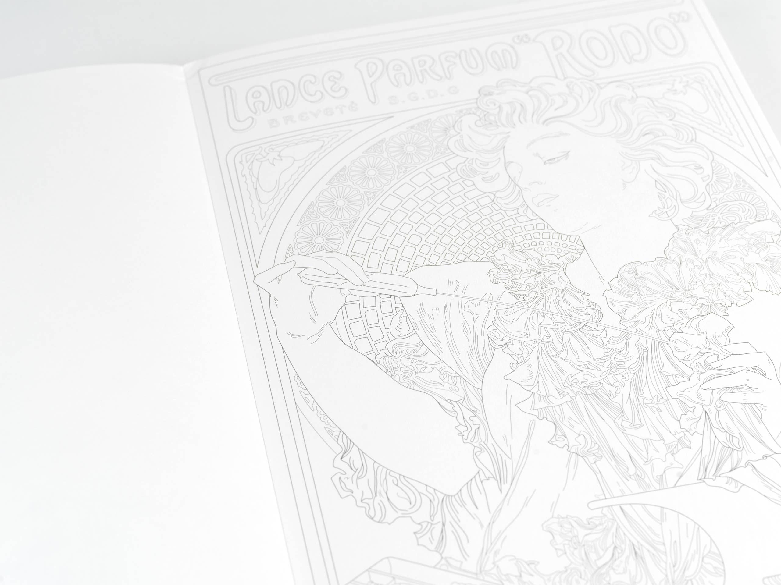 Pepin Press - Vente Livre de coloriage – adulte - Cahier de coloriage pour artistes Alphonse Mucha3