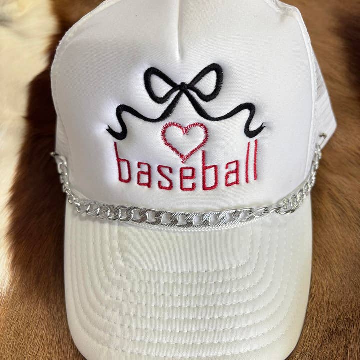 Baseball Embroidered Trucker Hat for wholesale by Homestead Hattie Co