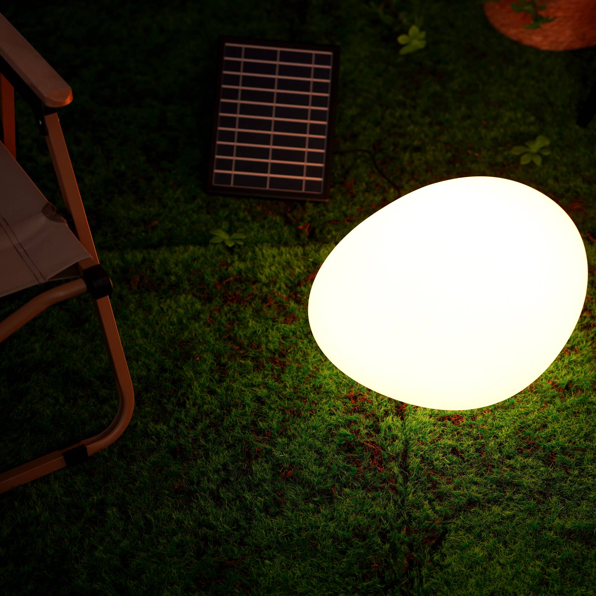 EP Design Lab - Vente Lampe d'extérieur/de jardin - Lampe de pelouse LED pavée solaire et rechargeable extérieure de 12 po5