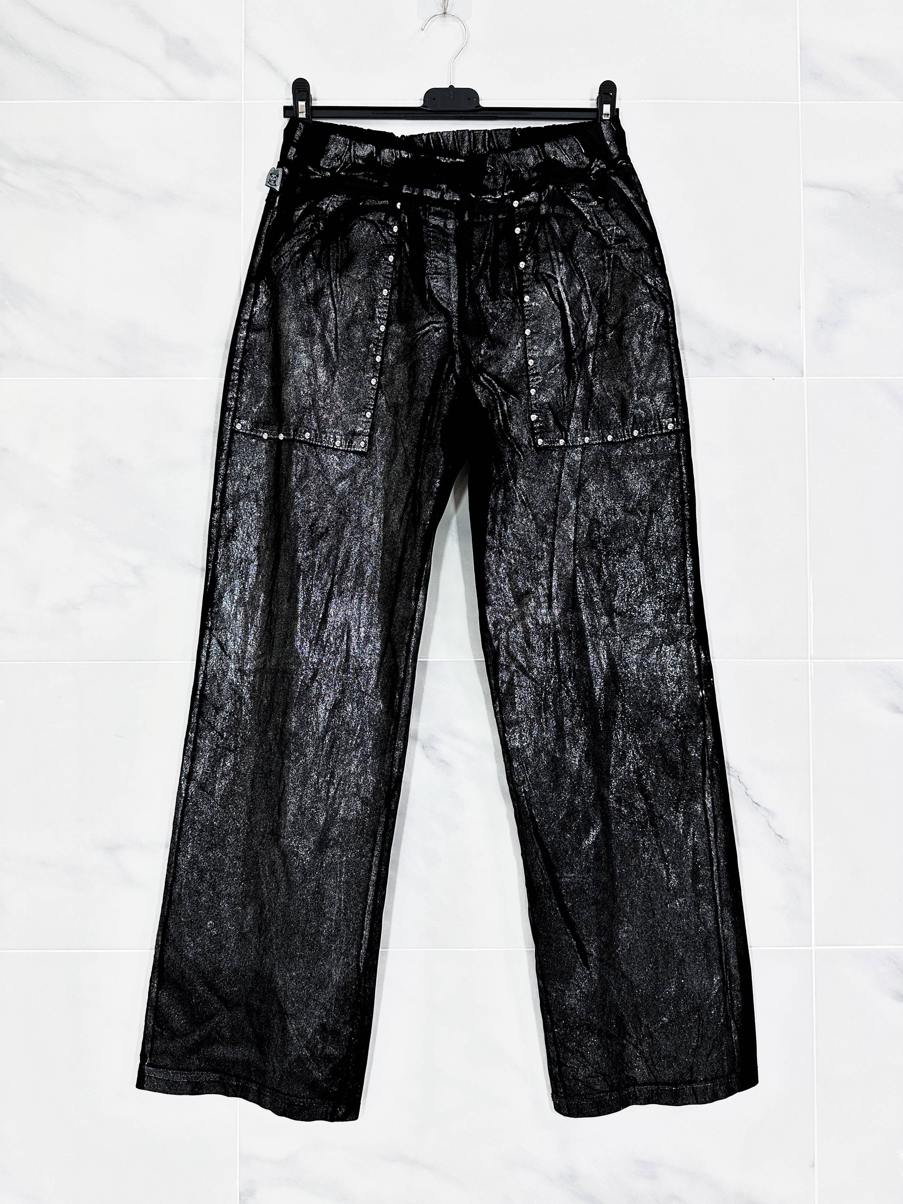 ZAFA PARIS - Wholesale Pants - Women's - 60F04P51 - Straight pants with elastic waistband, glitter3