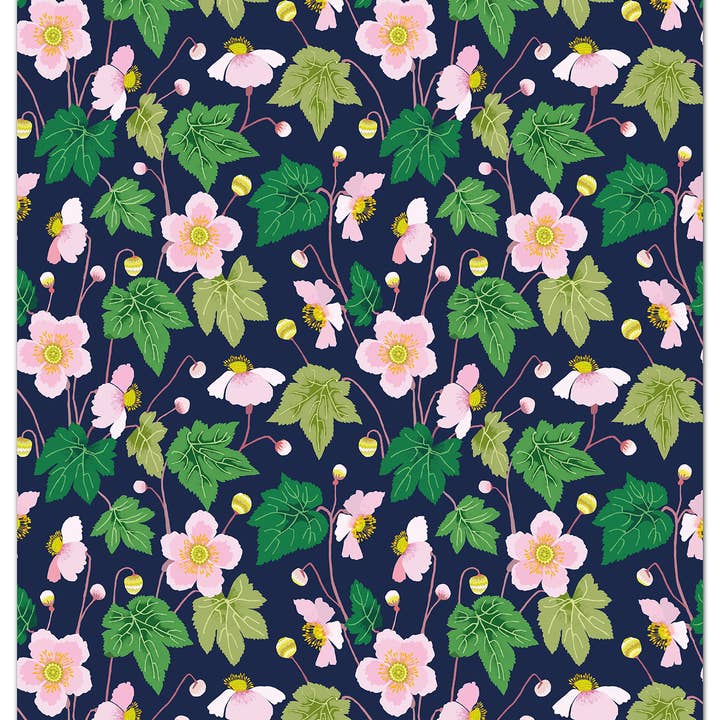 Brie Harrison Ltd – wholesale Flat wrap – Japanese Anemones Gift Wrap