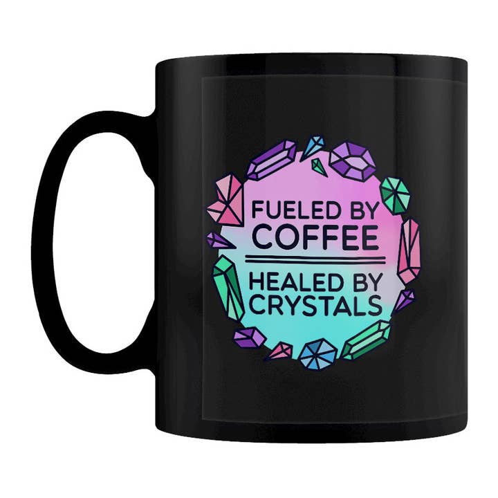 Grindstore - Vendita all'ingrosso Tazza - Alimentato dal caffè guarito dai cristalli divertente tazza nera0