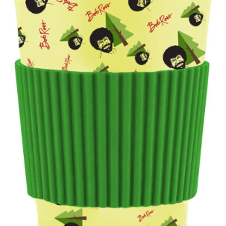 Official Store - Venta al por mayor Vaso termo - Bob Ross - Taza de viaje de bambú de 20 oz con árboles