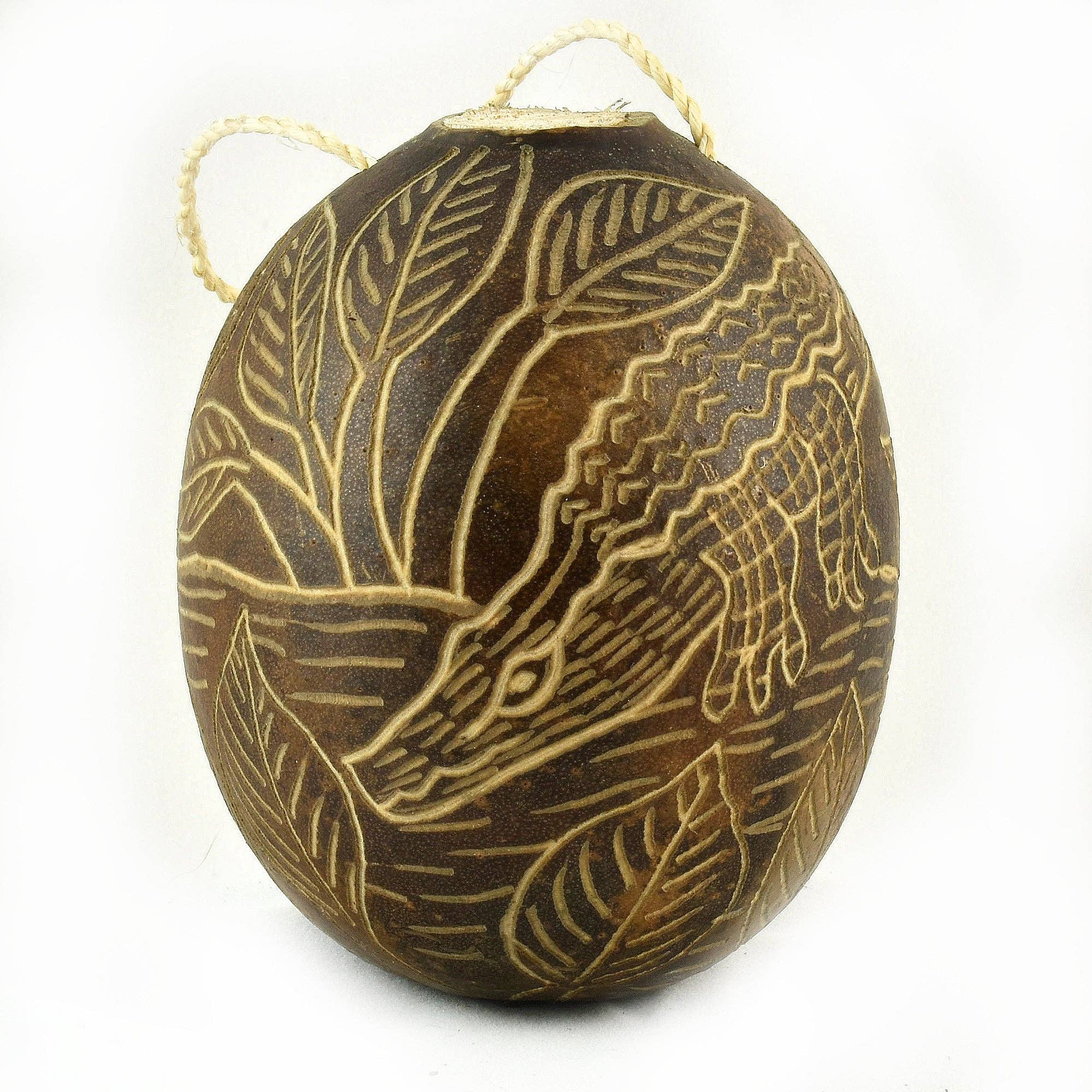 Amazon Ecology - Wholesale Ornament - Caiman Reptile Calabash Christmas tree ornament and hand rattle0