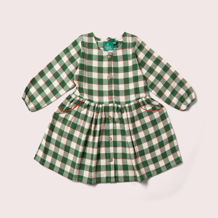 Fern Green Check Comfy Pocket Dress for wholesale on Faire
