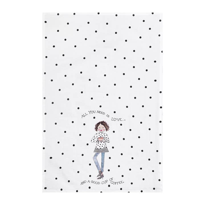 Torchon de cuisine Love You Latte en solde pour la vente par C&F Home