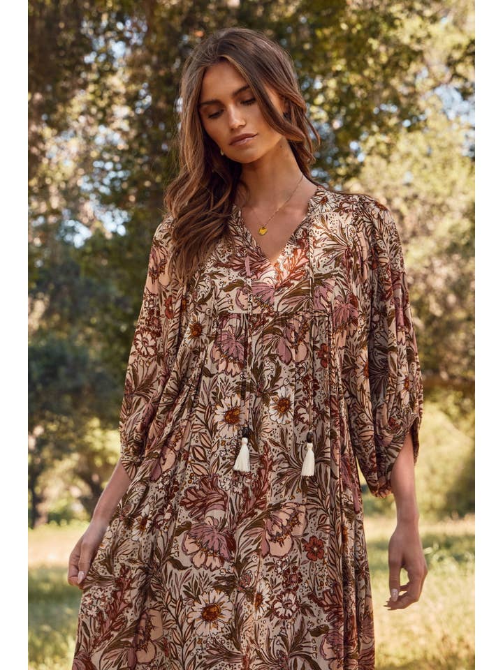 Oddi - Wholesale Dress - Women's - Bohemian Floral Maxi Dress1