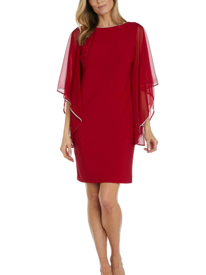 RM Richards Embellished Bat Wing Cocktail Dress for wholesale by New Yorker's Apparel