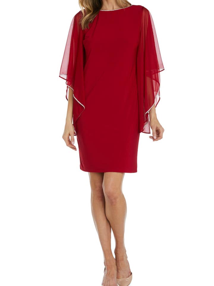 RM Richards Embellished Bat Wing Cocktail Dress for wholesale by New Yorker's Apparel