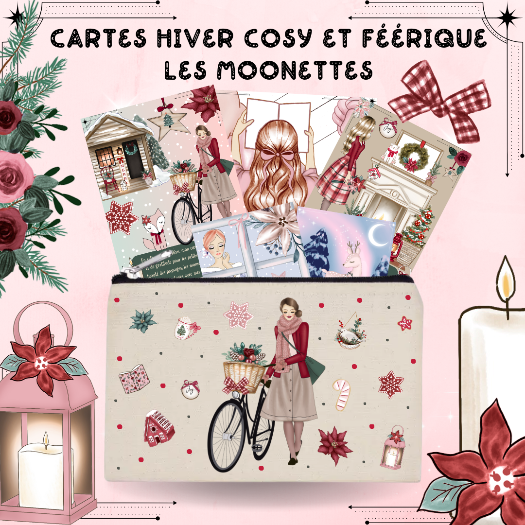 Les Moonettes - Venta al por mayor Cartas del tarot - Cartas de afirmaciones positivas para invierno acogedor (32 cartas)1
