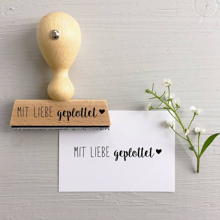 STAMP Plotted with love, stamp with heart for wholesale by Der kleine Sperling