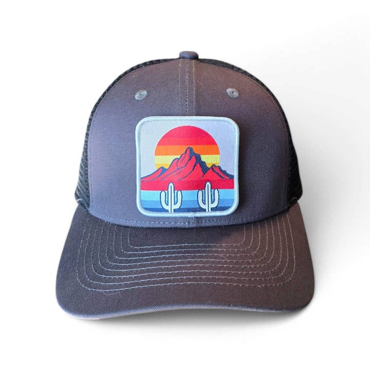 PNW Apparel - Wholesale Trucker Hat - Unisex - Desert Sunset Trucker Hat Cactus Mountain Snapback17
