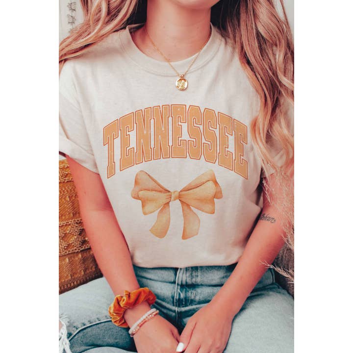 A. BLUSH CO - Wholesale Screen printed t-shirt – Women′s - TENNESSEE BOW Graphic Tee1