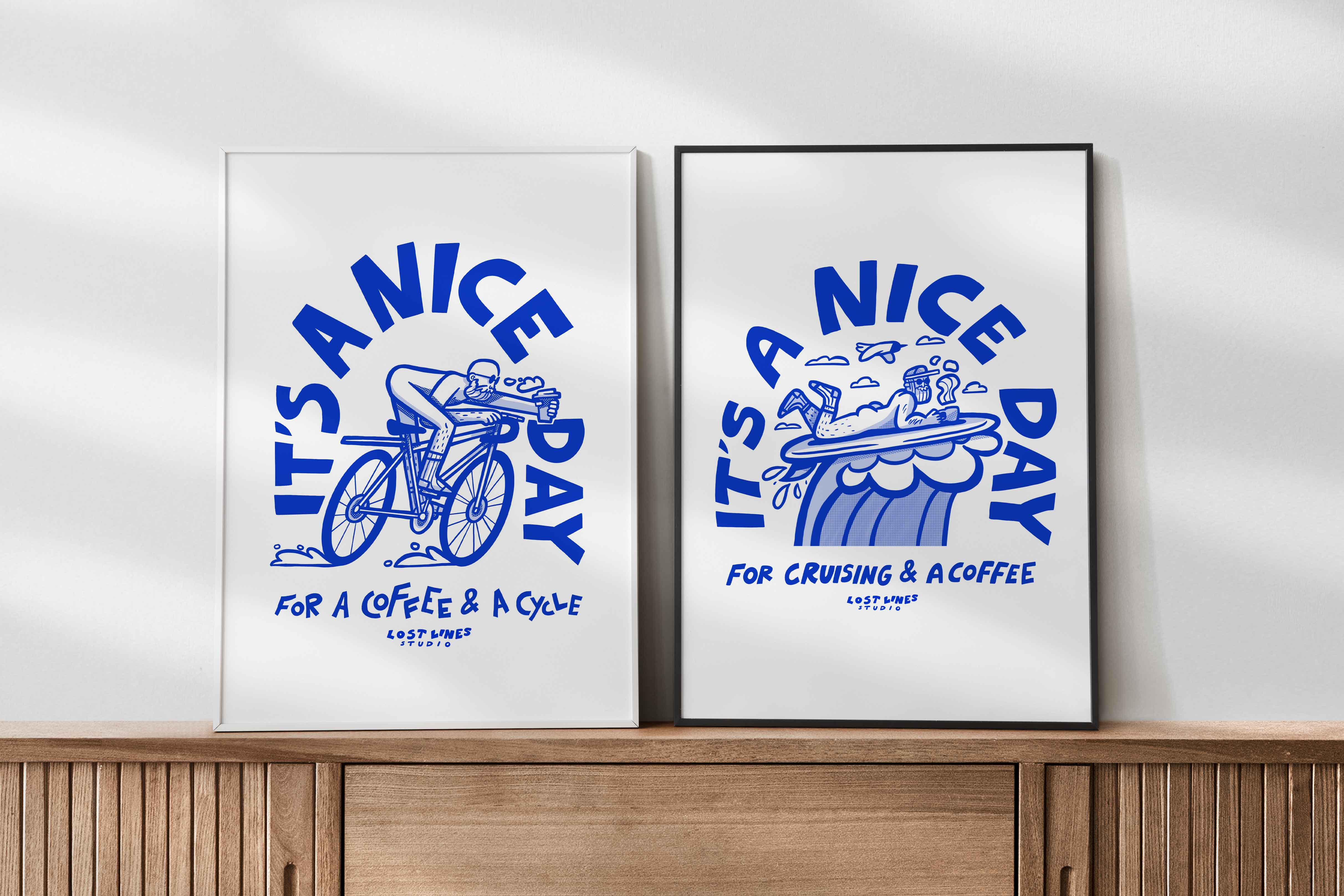 Lost Lines Studio - Wholesale Art Print - Surf & Coffee | Art Print | Illustrated Print | Surf Art 3