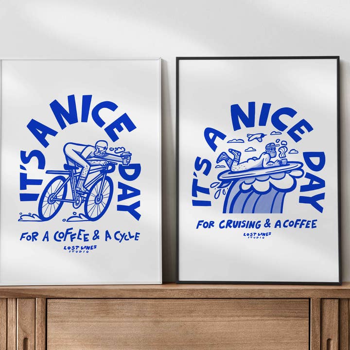 Lost Lines Studio - Wholesale Art Print - Surf & Coffee | Art Print | Illustrated Print | Surf Art 3