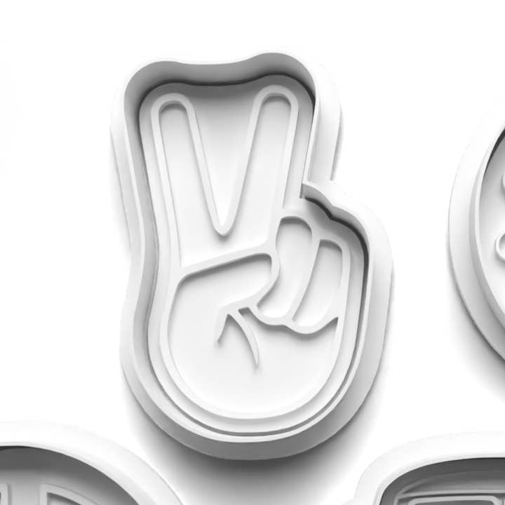 'PEACE MAN' Cookie Cutter and Embosser Stamp for Fond'Cryptid Jackalope Creature' Cookie Cutter and Embosser Stamp: ABC for wholesale by Forever Springtime