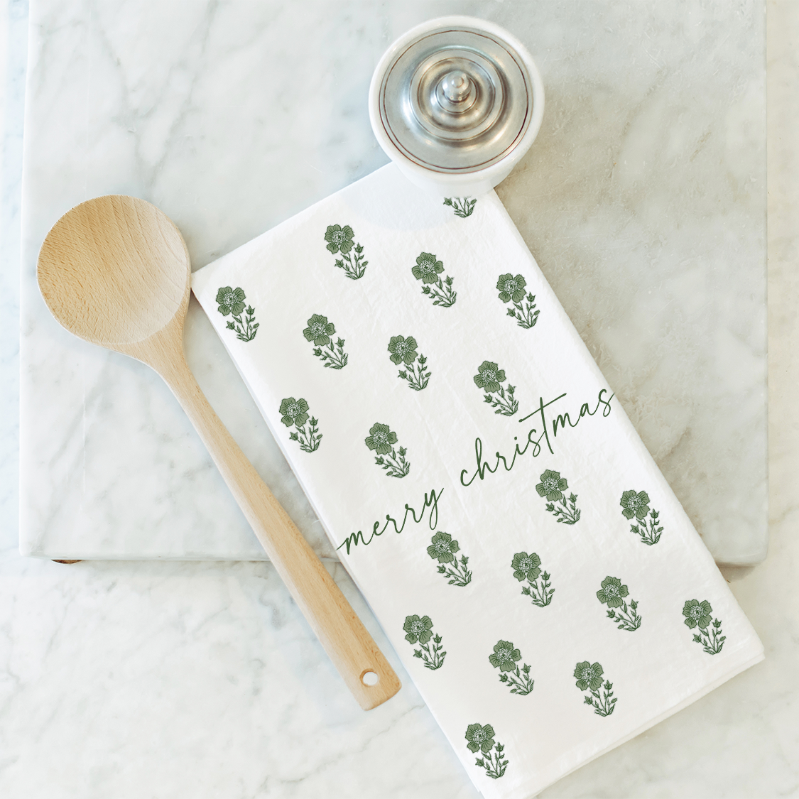 Porter Lane Home – wholesale Kökshandduk – God jul blocktryck kökshandduk4